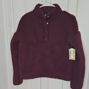 Cozy Kids' Burgundy Teddy Jacket